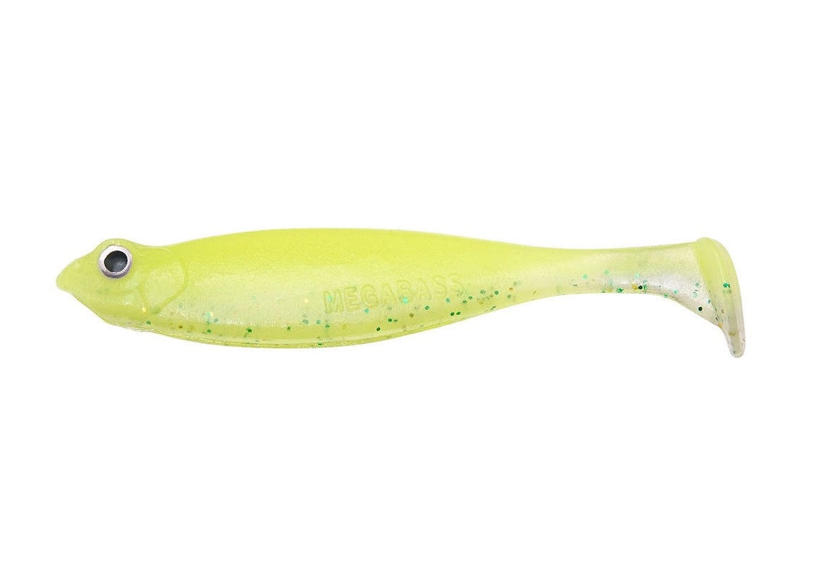 Leurre souple shad Megabass Hazedong Shad SW Glow Chart lime