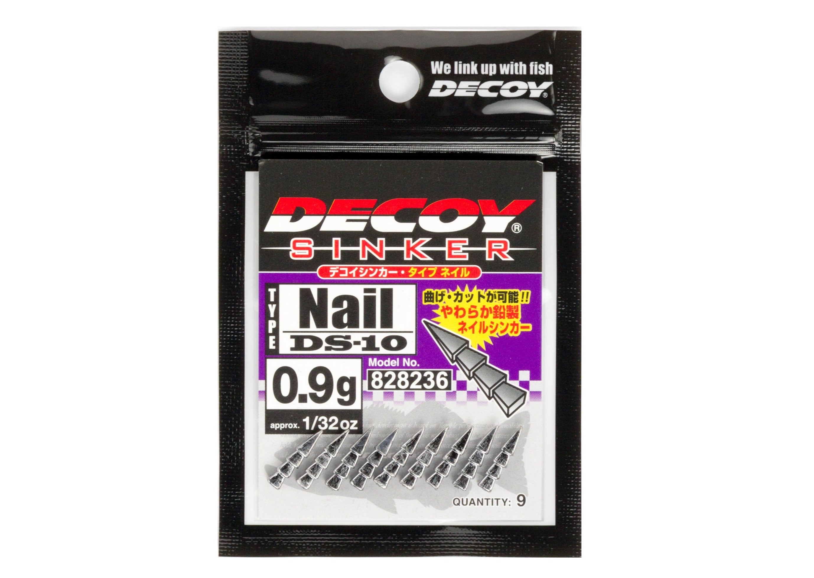 Decoy Sinker Type Nail plomb pour worm craw carnassier black bass