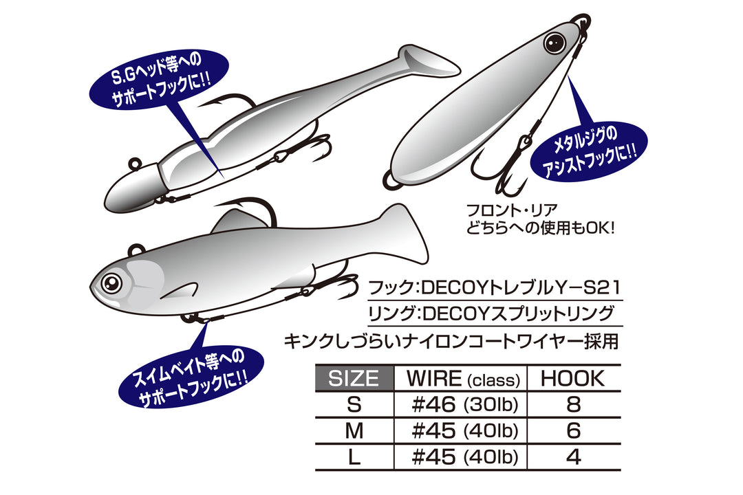 Decoy WA-21 Wire Treble Assit - JapanFish