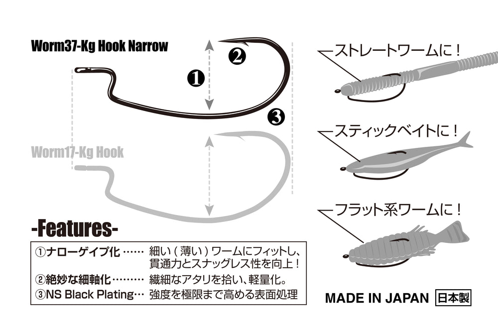 Decoy Worm37 Kg Hook Narrow - JapanFish